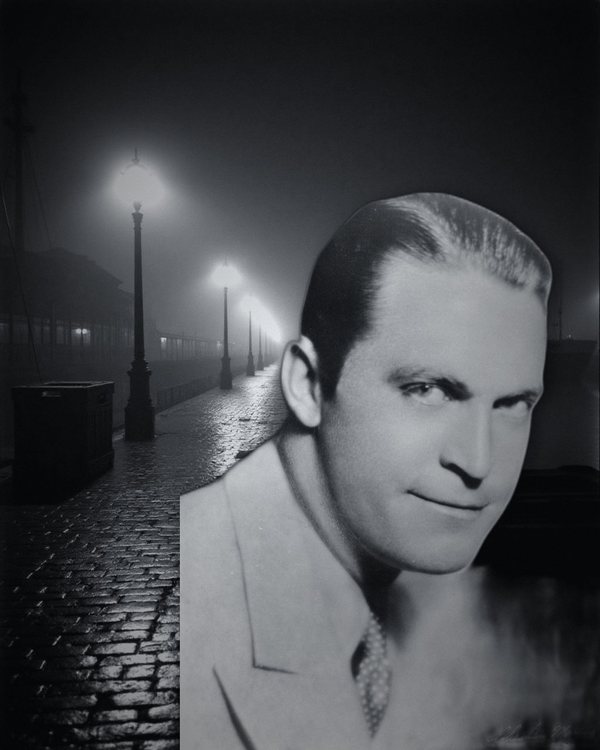 Chester Morris on a foggy Boston waterfront at night