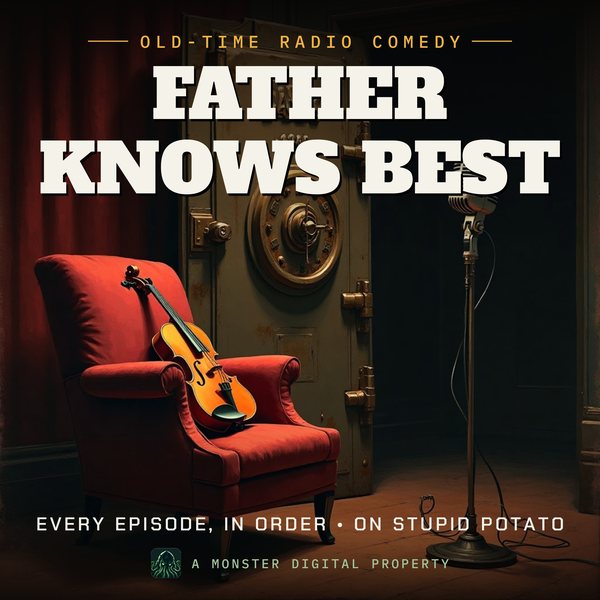 Illustrated cover for Father Knows Best: the laugh-track scene