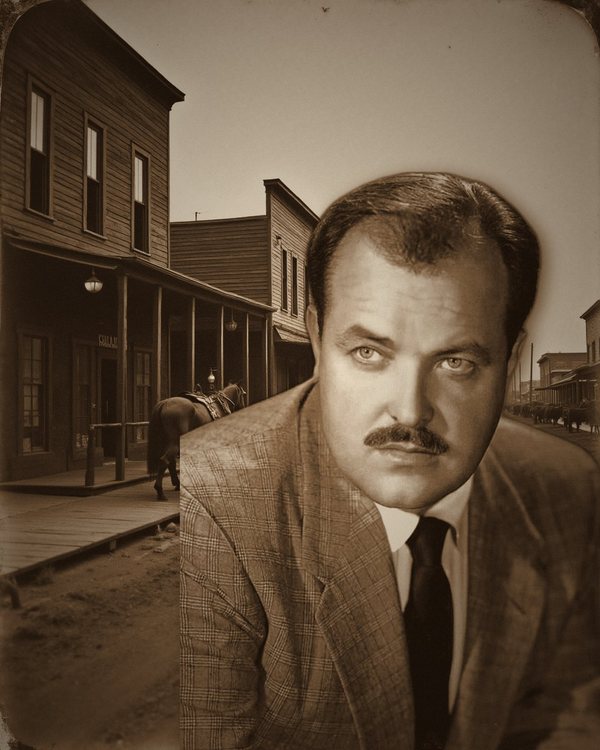 William Conrad, the voice of Marshal Matt Dillon on CBS Radio's Gunsmoke, in a 1952 publicity photo