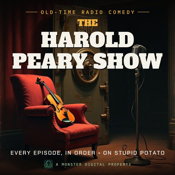 Illustrated cover for The Harold Peary Show: the laugh-track scene
