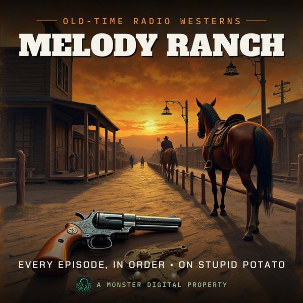 Illustrated cover for Melody Ranch: the dry-gulch scene