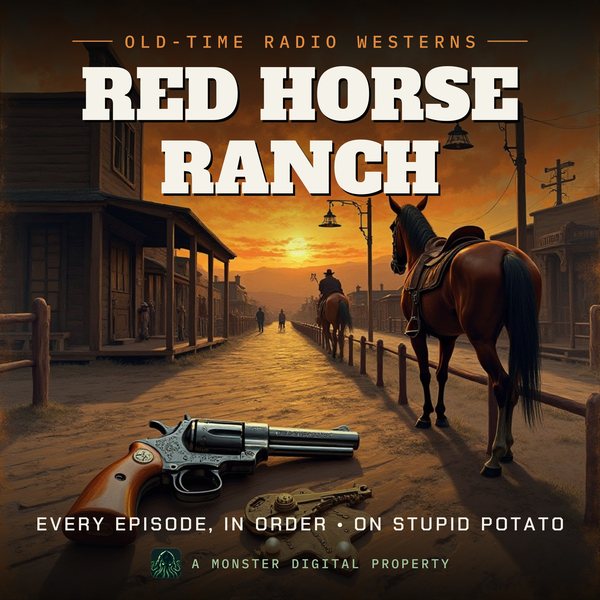 Illustrated cover for Red Horse Ranch: the dry-gulch scene